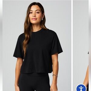 Fabletics 100% Cotton Boxy Tee Women’s S (Black)